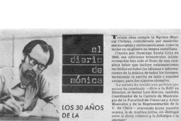 Los 30 años de la Revista Musical Chilena. El diario de Mónica.