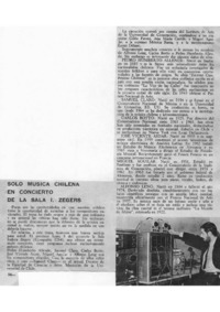 Solo música Chilena en conciert de la sala I. Zegers.