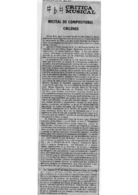 Crítica Musical Recital de compositores chilenos