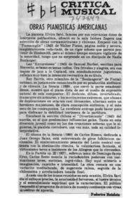 Crítica Musical Obras Pianísticas Americanas