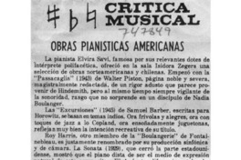 Crítica Musical Obras Pianísticas Americanas