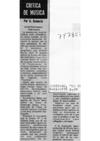 Crítica de música Compositores Chilenos