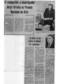 El compositor e Investigador Jorge Urrutia es Premio Nacional de Arte