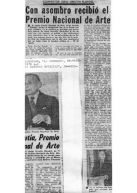 Compositor Jorge Urrutia Blondel: Con asombro recibió el Premio Nacional de Arte