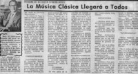 La Música Clásica Llegará a Todos Programa del Instituto de Extensión Musical