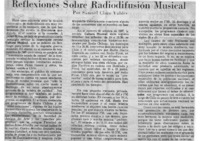 Reflexiones sobre Radiodifusión Musical.