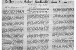 Reflexiones sobre Radiodifusión Musical.