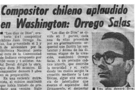 Compositor Chileno aplaudido en Washington