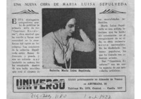 Una nueva obra de María Luisa Sepúlveda