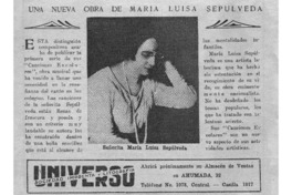 Una nueva obra de María Luisa Sepúlveda