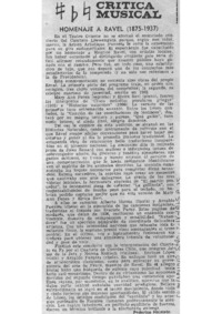 Crítica Musical Homenaje a Ravel