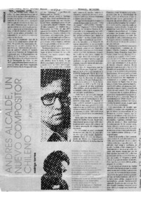 Andrés Alcalde, un nuevo compositor chileno.