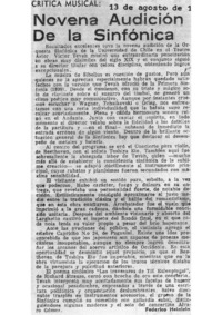 Crítica Musical Novena Audición de la Sinfónica.