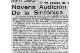 Crítica Musical Novena Audición de la Sinfónica.