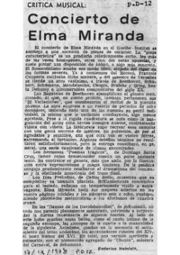 Crítica Musical Concierto de Elma Miranda