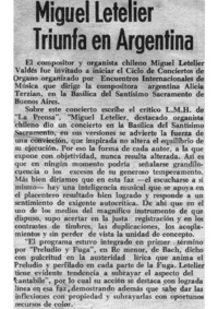 Miguel Letelier Triunfa en Argentina