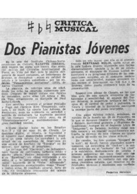 Crítica Musical Dos Pianistas Jóvenes