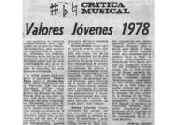 Crítica Musical Valores Jóvenes 1978