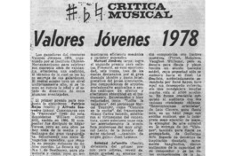 Crítica Musical Valores Jóvenes 1978