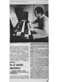 Música en el teclado electrónico Miguel Letelier, como compositor y como solista de la Sinfónica