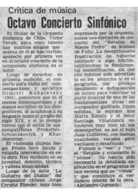 Crítica de Música Octavo Concierto Sinfónico