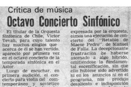 Crítica de Música Octavo Concierto Sinfónico