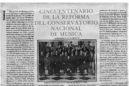 Cincuentenario de la reforma del Conservatorio Nacional de Música
