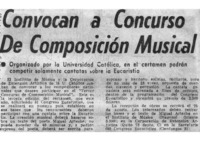 Convocan a Concurso de Composición Musical