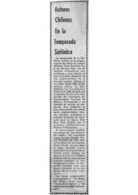 Autores chilenos en la Temporada Sinfónica