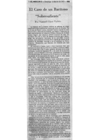 El Caso de un Barítono "Sobresaliente"