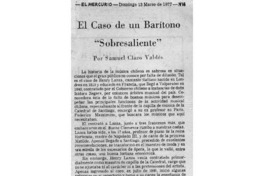 El Caso de un Barítono "Sobresaliente"