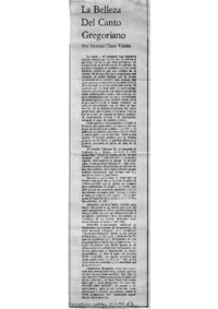 La Belleza Del Canto Gregoriano