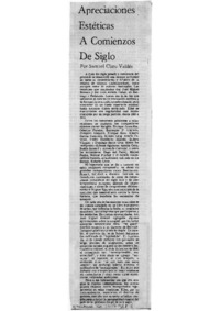 Apreciaciones Estéticas a Comienzos de Siglo