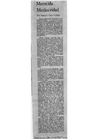 Merecida Mediocridad