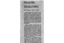 Merecida Mediocridad