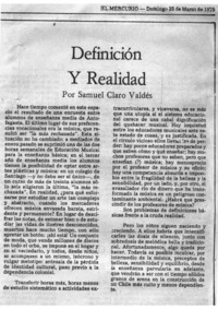 Definición y Realidad