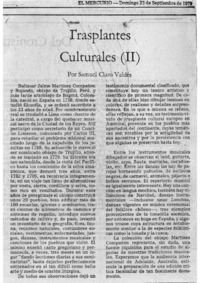 Trasplantes Culturales (II)