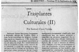 Trasplantes Culturales (II)