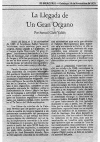 La Llegada de Un Gran Organo