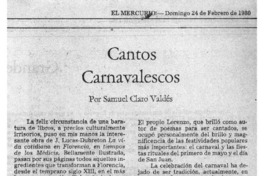 Cantos Carnavalescos