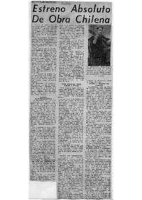 Actividad Musical Estreno Absoluto de Obra Chilena