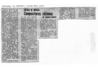 Crítica de Música compositores chilenos