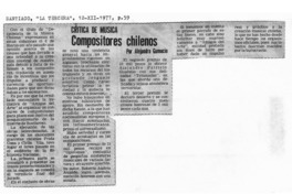 Crítica de Música compositores chilenos