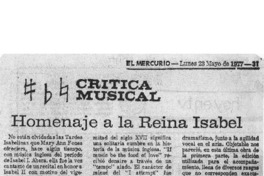 Crítica Musical Homenaje a la Reina Isabel