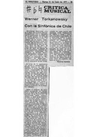 Crítica Musical Werner Torkanowsky con la Sinfónica de Chile