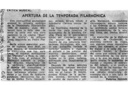 Crítica Musical Apertura de la Temporda Filarmónica