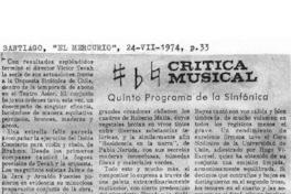 Crítica Musical Quinto Programa d ela Sinfónica