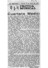 Crítica Musical Cuarteto Medici