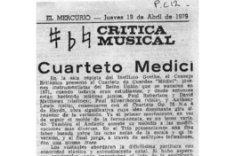 Crítica Musical Cuarteto Medici