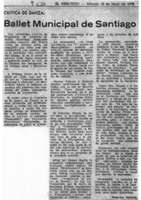 Crítica de Danza Ballet Municipal de Santiago